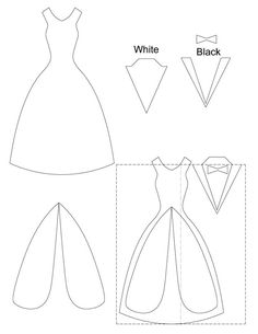 the paper doll's dress is cut out and ready to be sewn