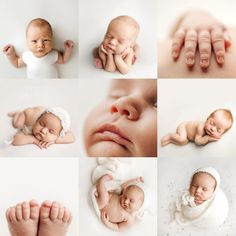 a collage of photos with baby's faces and hands on top of each other