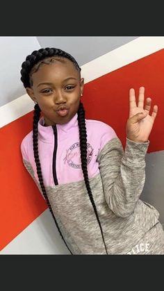 2braids Hairstyles, 2 Feedin Braids, Girls Braided Hairstyles Kids, Braid Styles For Girls, Feedin Braids, Cabello Afro Natural