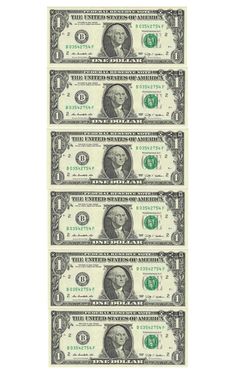 four twenty dollar bills are shown on a white background