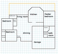 the floor plan for a bedroom and living room in a house with two separate rooms