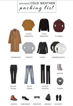 Cold Weather Packing List, Winter Travel Wardrobe, Cold Weather Packing, Minimal Packing, Nyc Winter Outfits, Fashion Travel Outfit, Winter Travel Outfit