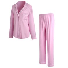 Womens Terno Pajama Set Soft PJ Long Sleeve Size: XL, Color: Pink | Alwyn Home Andrina Womens Pajama Set Button Down Sleepwear Long Sleeve Nightwear Long Pants Pj Set S-XXL Polyester, Size 34.0 H x 44.0 W in | Wayfair Purple Pajamas, Pastel Girl, House Clothes, Lounge Dress, Womens Pyjama Sets, Pajama Set Women, Pyjama Set, Pj Sets, Sleepwear Women