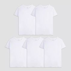 Fruit Of The Loom Boys' 5pk T-undershirt - White : Target Perfect White Tee, Kids Pattern, Basket Ideas, Light Sweater, Boys Shirts, Gift Basket, Fruit Of The Loom, The Loom, Classic White