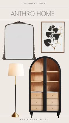 a book cover with an arch, mirror and lamp in it's centerpiece