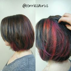 Peekaboo Streaks, Hidden Highlights, Hidden Rainbow Hair, Hidden Hair Color, Underlights Hair, Hair Foils, Rainbow Hair Color, Hair Color Streaks, Hair Affair