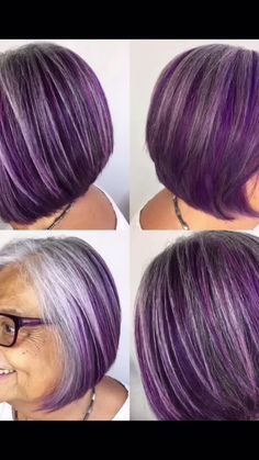 Purple Natural Hair, Silver Purple Hair, Natural White Hair, Mommy Hairstyles, Grey White Hair