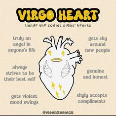 an image of a heart with the words virgo heart inside it and above it