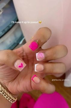 Baddie Nails For School, Nails For 5th Grade, French Manicure Gel Nails, Short Pink Nails, Overlay Nails, Girly Acrylic, Purple Acrylic Nails, December Nails, Acrylic Toes