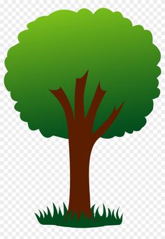 a tree with green leaves and grass on the ground clipart, hd png