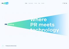 an image of a website page with the words where pr meets technology on it's side