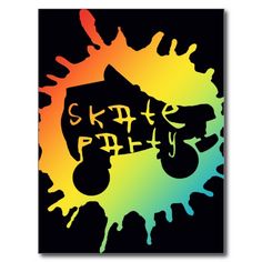 a greeting card with the words smile pretty on it in black and rainbow ink splatters