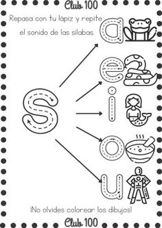 the spanish language worksheet for children to learn how to read and draw letters