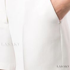 Lasaky - Classic and Minimalistic Pure White Casual Shorts: Sweet, Straight-Cut and Trendy Elegant High-waisted Shorts With Pockets, Elegant High-waisted Shorts For Summer, Elegant Short Pants For Summer, Elegant Short Summer Pants, Elegant Shorts With Pockets, Elegant Summer Shorts, Elegant Bottoms With Pockets In Short Length, Elegant Short Pants With Pockets, Elegant Short Bottoms With Pockets