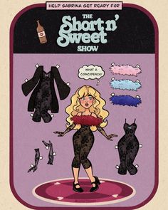 the short'n'sweet show poster with an image of a woman surrounded by cats