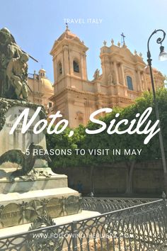 a statue in front of a building with the words, not to scily 5 reasons to visit in may