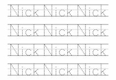 the letter n is for nick worksheet with an uppercase and lowercase