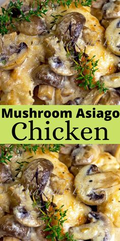 mushroom asparagus and chicken in a creamy sauce