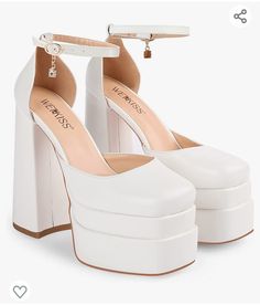 White Chunky Heels, Platform Chunky Heels, White Platform Heels, Chunky Platform Heels, White Cowgirl Boots, Black Cowgirl Boots, White Block Heels, Heels Chunky