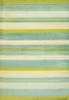 an area rug with green and blue stripes