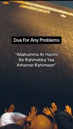 two people reaching up to the sky with their hands in front of them and text that reads, dua for any problems