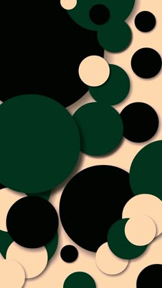 an abstract green and black background with circles