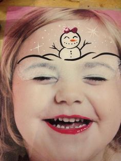 So cute! Snowman design for next years Christmas :) Christmas Face Paint Ideas, Face Paint Ideas, Kids Painting, Painting Easy