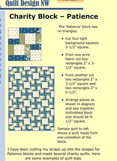 the pattern for quilt design nv charity block