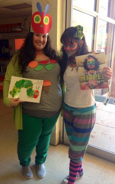 two women dressed up as the very hungry caterpillars