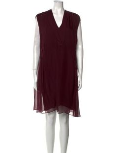 Lanvin Tent DressBurgundySleeveless with V-NeckSash-Tie Closure at FrontSize not listed, estimated from measurements.Designer Fit: Dresses by Lanvin typically fit true to size. Lanvin, Tent, Dress Outfits, Mini Dress, V Neck, Silk, Clothes For Women, Dresses, Clothes