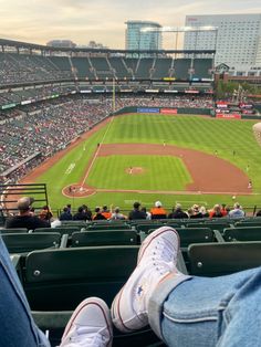 View of the Baltimore Oriole’s Camden Yards stadium overlooking the first base line Baltimore Orioles Aesthetic, Orioles Game Outfit, Baltimore Aesthetic, Baltimore Orioles Stadium, Baseball Game Aesthetic, Baseball Aesthetic, Baltimore Oriole, Camden Yards, Orioles Baseball