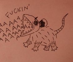 a drawing of a dinosaur with words written on it