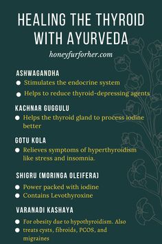 Top 5 Ayurvedic Medicines And Herbs For Thyroid Issues, Herbs For Thyroid, Ayurvedic Treatment For Thyroid Hyperthyroidism, Hypothyroidism Thyroid Healing, Ayurveda Life, Ayurvedic Healing, Thyroid Issues, Herbs For Health, Thyroid Health, Holistic Medicine, Ayurvedic Medicine, Alternative Health