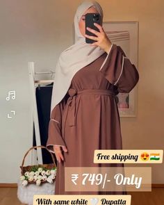 ₹ 749/- Only❤️✨ In Frame - Brown Pipin Abaya ( New Design ) ❤️✨ Beautifull basic Pipin work Abaya Used imported Nida Fabric special Mook Brown Colours along with Same Shoot Video White Dupatta & Belt also How to Choose your size :- Ex you Hight 5.4 Than choose 54 Available Size : 50 , 52 , 54 , 56 , 58 Place Your Order my Website Link in bio https://brokebrand.in/ Otherwise If your order is not accepted on the website then your order will be Accepted on WhatsApp ✔ MESSAGE ME ON WATSAP... Abaya New Design, Brown Abaya, Work Abaya, Shoot Video, White Dupatta, Whatsapp Message, Mocha Brown, Website Link