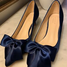 Brand New!!! Navy Blue Heels. Never Worn. They Are Gorgeous! Blue Kitten Heels For Spring Formal Occasions, Blue Kitten Heels For Spring Formal Events, Blue Kitten Heels For Spring Formal, Chic Blue Kitten Heels, Chic Blue Kitten Heels For Formal Occasions, Blue Kitten Heels, Navy Wedding Dress, Navy Blue Heels, Blue Heels