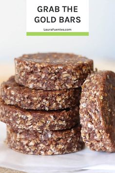 homemade energy bars stacked on top of each other with text overlay that reads easy homemade energy bars