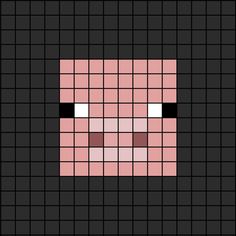 A simple pixel art template of a pig's face from Mine-craft the video game. Minecraft Pixel Art Templates Easy, Pixel Art In Minecraft, Minecraft Creeper Pixel Art, Minecraft Drawings Pixel, Minecraft Paintings Pixel Art, Minecraft Mob Pixel Art