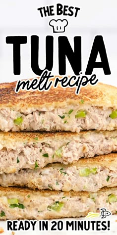 This tuna melt recipe will take your tuna sandwich up a notch by adding mozzarella cheese and grilling it until warm and melted. Tuna Melt Sandwich, Tuna Dishes, Tuna Melt Recipe, Melt Recipe, Tuna Melt, Tuna Sandwich, Tuna Melts