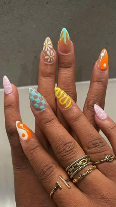 Nails And Rings, Nail Summer, Kutek Disney, Unghie Sfumate, Dream Nails, Fire Nails