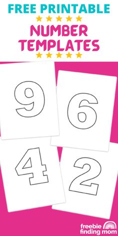 These are four free printable number templates that can be used for a myriad of projects from teaching your kids their 123s to crafts and much more! Numbers 1-30 Free Printable, Large Printable Numbers Free Templates, Printable Numbers Free Templates 1-100, Free Printable Numbers 1-20 Preschool, Free Number Printables, Preschool Templates, Numbers 1 10 Printable, Numbers Free Printable