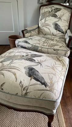 Egret Botanical on Natural color Fine Linen Blend - Etsy Transitional Home Interiors, Condo Makeover, Franklin House, Cottage House Interior, French Country Bedding, Living Room Plan, Bird Fabric, Country Bedding, Dreamy Decor