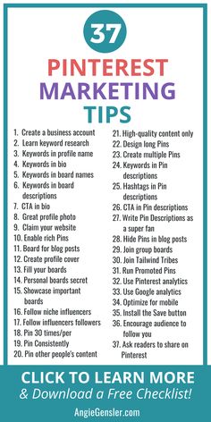 the pinterest marketing tips poster