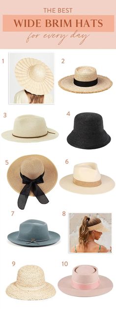 It's all about that sun protection! These picks for the best wide brim hats are so cute and perfect for every day, with lots of outfit ideas too. These wide brim hats for women are some of our faves.