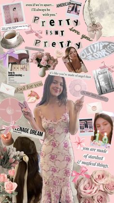 a collage of photos with pink flowers and text that reads pretty isn't pretty