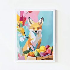 Brighten your space with this colorful fox art print featuring vibrant fruits and floral elements. Perfect for animal lovers and modern decor styles! 🌟 High-resolution digital file for instant download. Perfect for creating wall art in living rooms, bedrooms, or offices. Inspired by nature with a bold, abstract touch. Ideal for DIY art projects or gifting to nature enthusiasts. Easy-to-print design compatible with various frame sizes. ♥ YOUR ORDER WILL INCLUDE 4 JPG DIGITAL FILES WITH DIFFERENT SIZES. THESE ARE 4 HIGH-RESOLUTION IMAGES ( 300 DPI, pixels per inch ).                                                                                       **File 2x3 Ratio: Inches: 6"x9", 8"x12", 10"x15", 12"x18", 16"x24",20"x 30", 24" x 36" Centimeters: 16x24cm, 20x30cm, 24x36cm, 30x45cm, 40x60 Abstract Fox, Fox Artwork, Fox Art Print, Diy Art Projects, Fox Art, Floral Elements, Eclectic Home, Digital Wall Art, Digital Wall