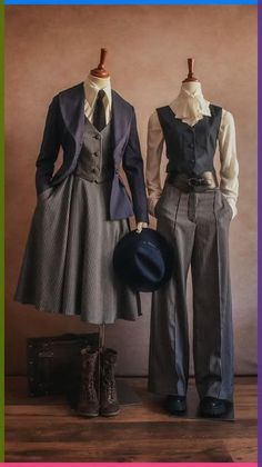 Vintage Fits Women, Old Fashioned Style Clothes, Art Clothing References, Victorian Clothing Aesthetic, Victorian Outfit Aesthetic, Historical Inspired Fashion, Victorian Tomboy, Old Woman Clothes, Old Fashioned Outfits Vintage