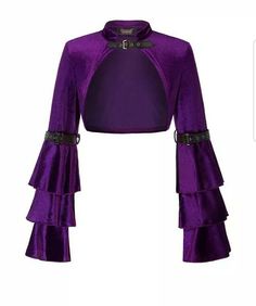 Purple Goth, Steampunk Jacket, Gothic Jackets, Sleeve Bolero, Bolero Top, Bolero Shrug, Victorian Costume, Bolero Jacket, Medieval Fashion