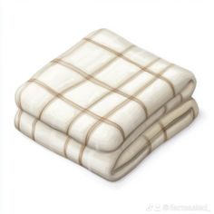 two white and brown plaid blankets on top of each other