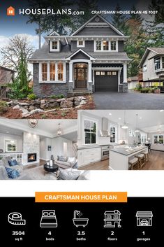 the craftsman's house plan is available for purchase