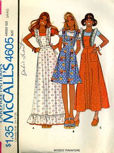 1970 Fashion, Pinafore Pattern, Patron Vintage, Vintage Dress Patterns, Creation Couture, Mccalls Patterns, Vestidos Vintage, Fashion Sewing Pattern, Sewing Pattern Sizes